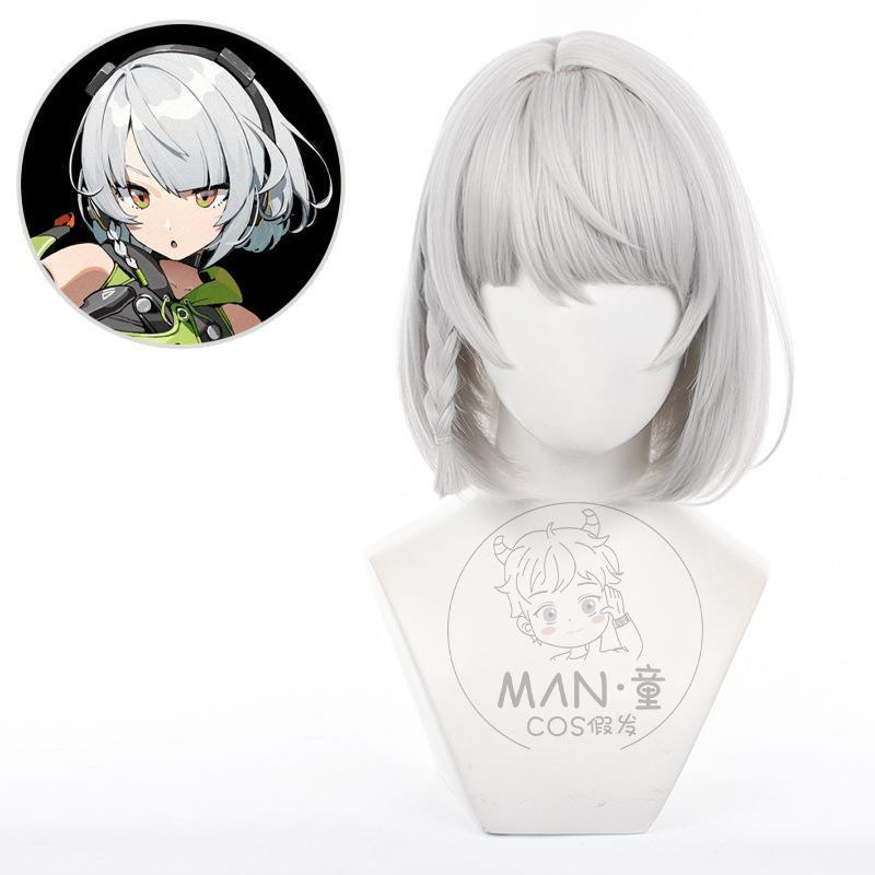 绝区零安比·德玛拉cos假发绞兔屋银白色短发cosplay厂家直销