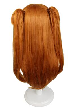 eva新世纪福音战士假发 明日香cos假发橙色双马尾虎口夹假发