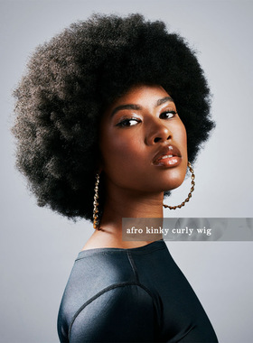 跨境黑人短款假发非洲式假发70年代蓬松小卷爆炸化纤假发afro wig