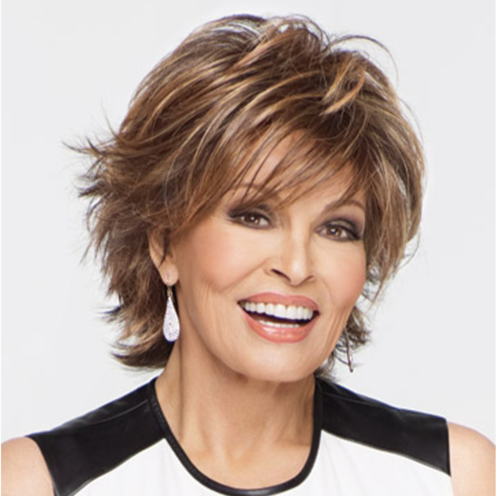 欧美速卖通时尚蓬松短卷发高温丝假发头套 蓬松短卷假发