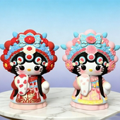 大号石膏娃娃摆摊绘画儿童玩具摆件 10厘米京剧娃娃