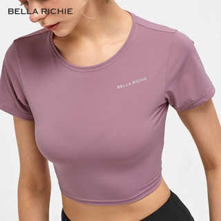 BellaRichie 运动短袖女紧身露脐瑜伽服上衣速干健身短款半袖T恤