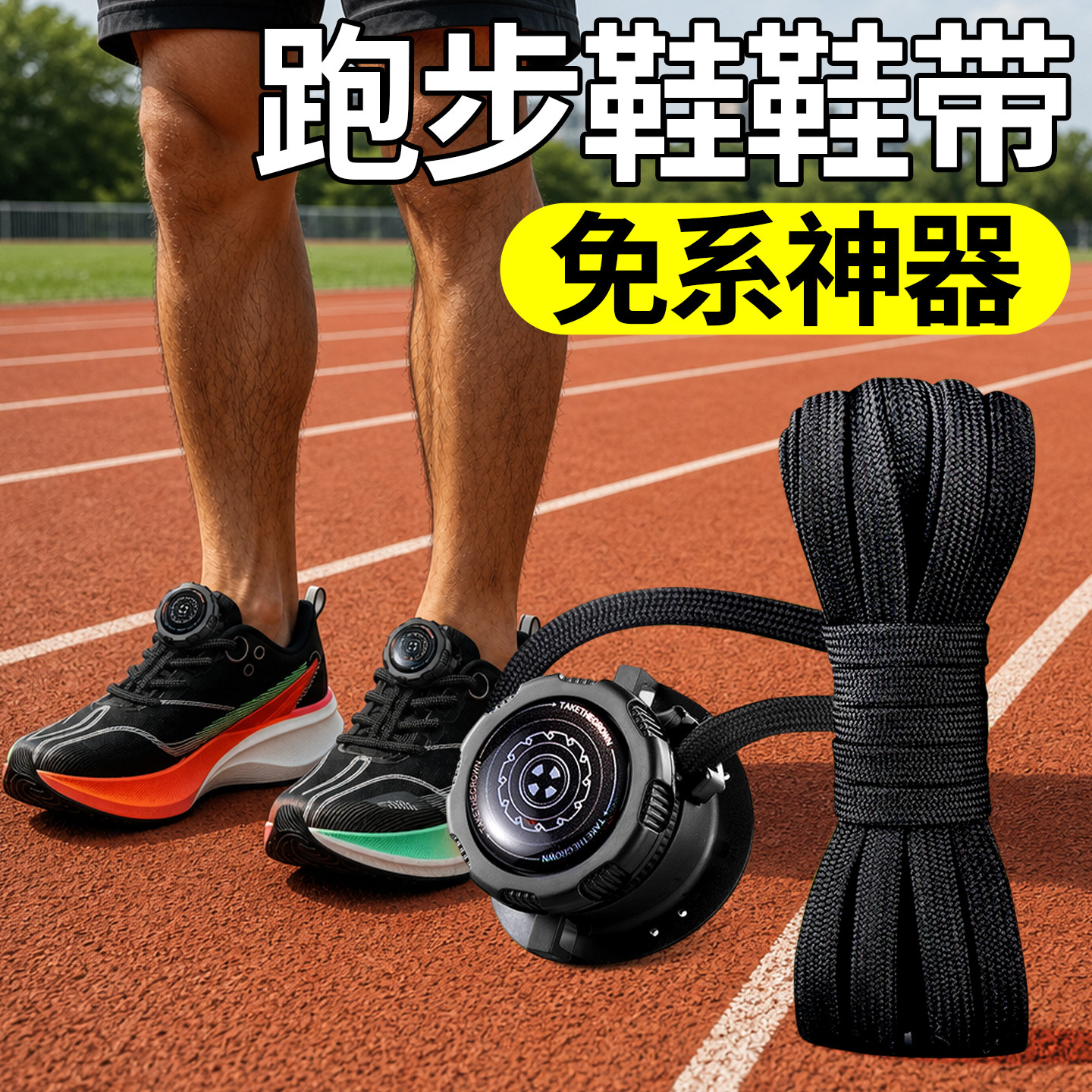跑步鞋专用旋转纽扣鞋带固定器