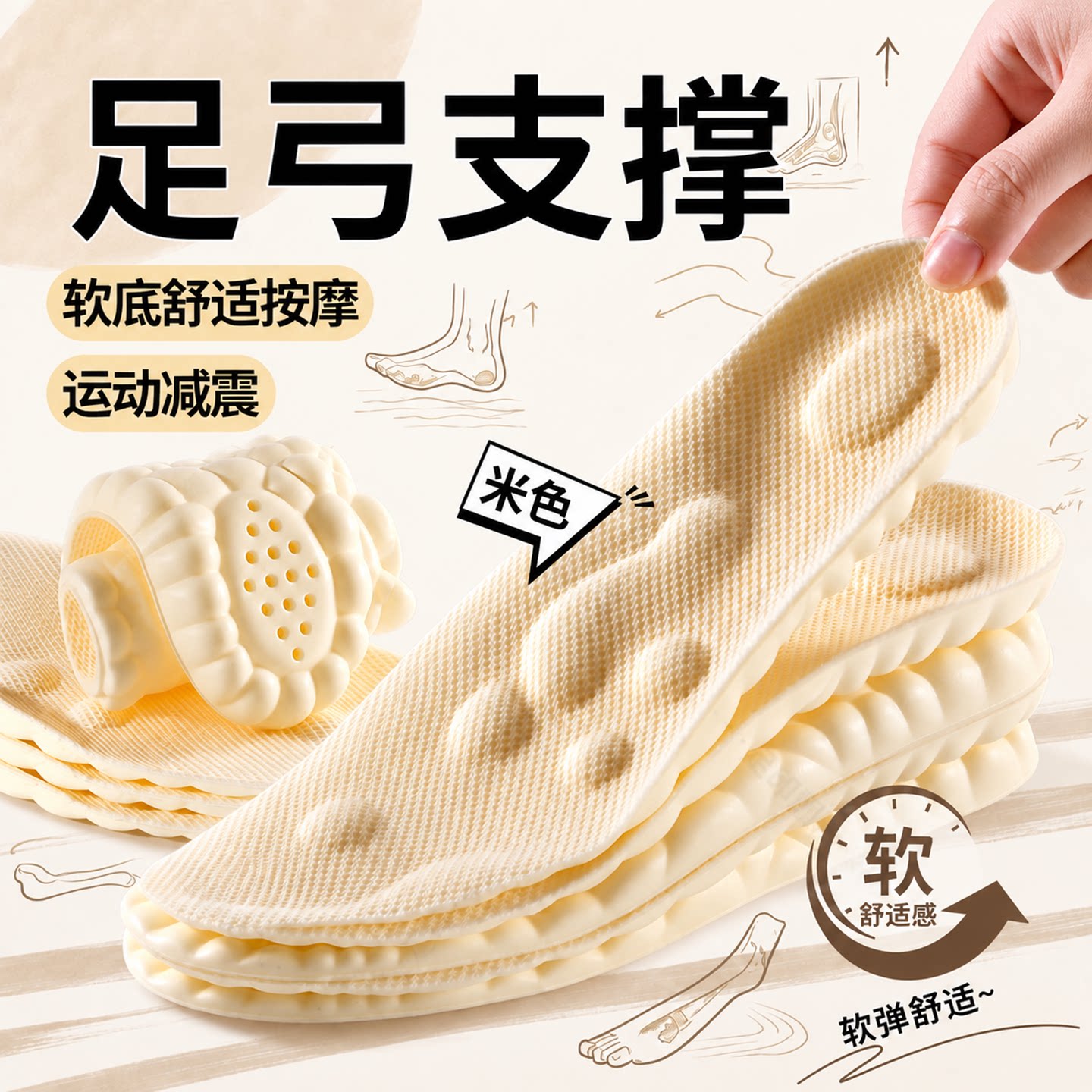 足弓支撑鞋垫女款超软防痛不累脚
