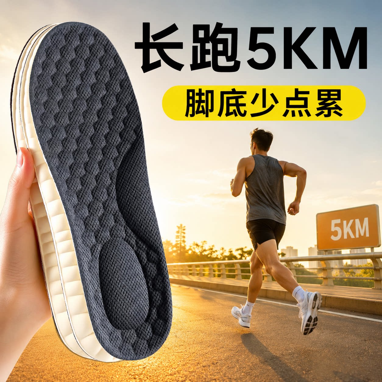 长跑5km鞋垫运动减震足弓支撑