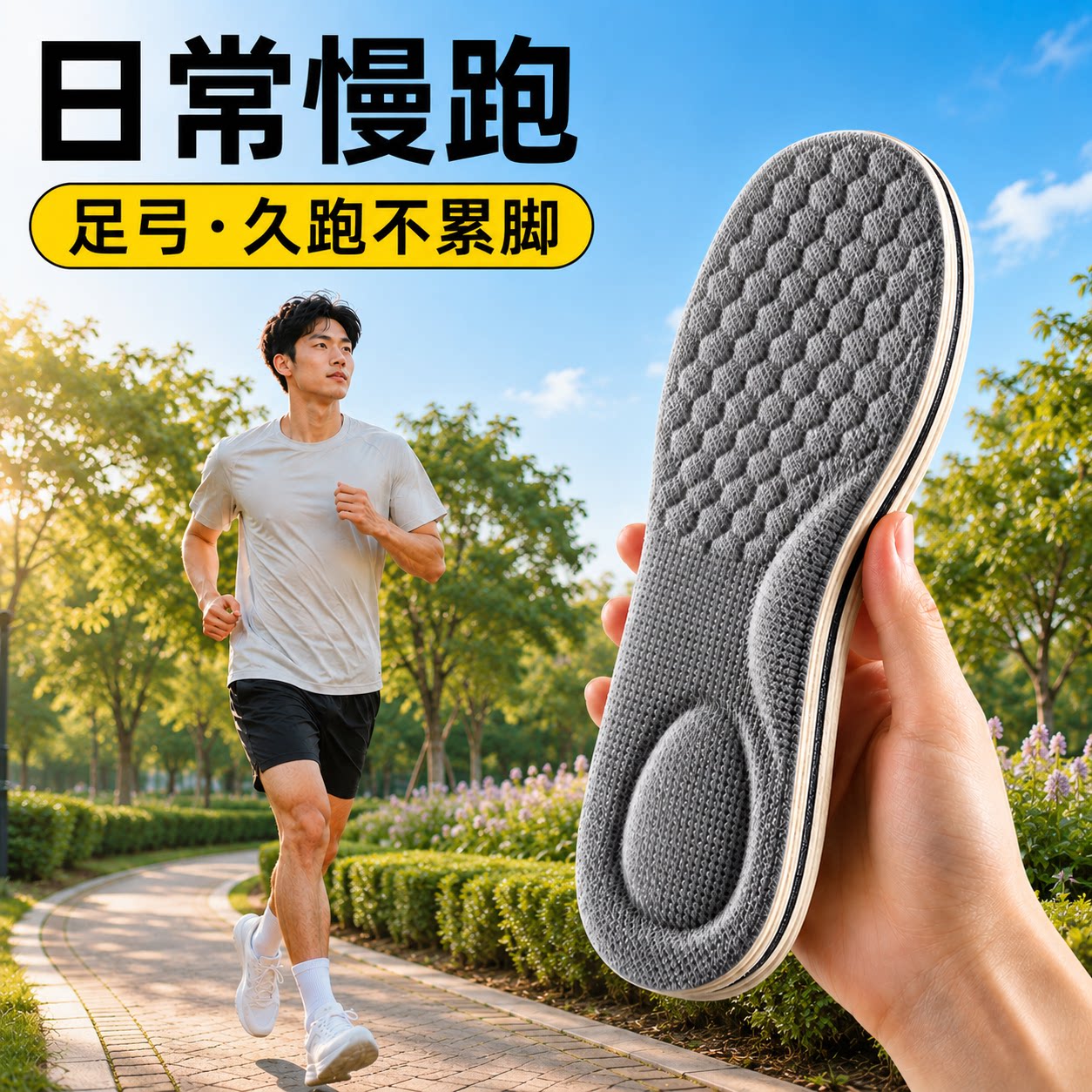 日常慢跑专业跑步鞋垫男士乳胶软弹运动气垫减震久站不累舒适长跑