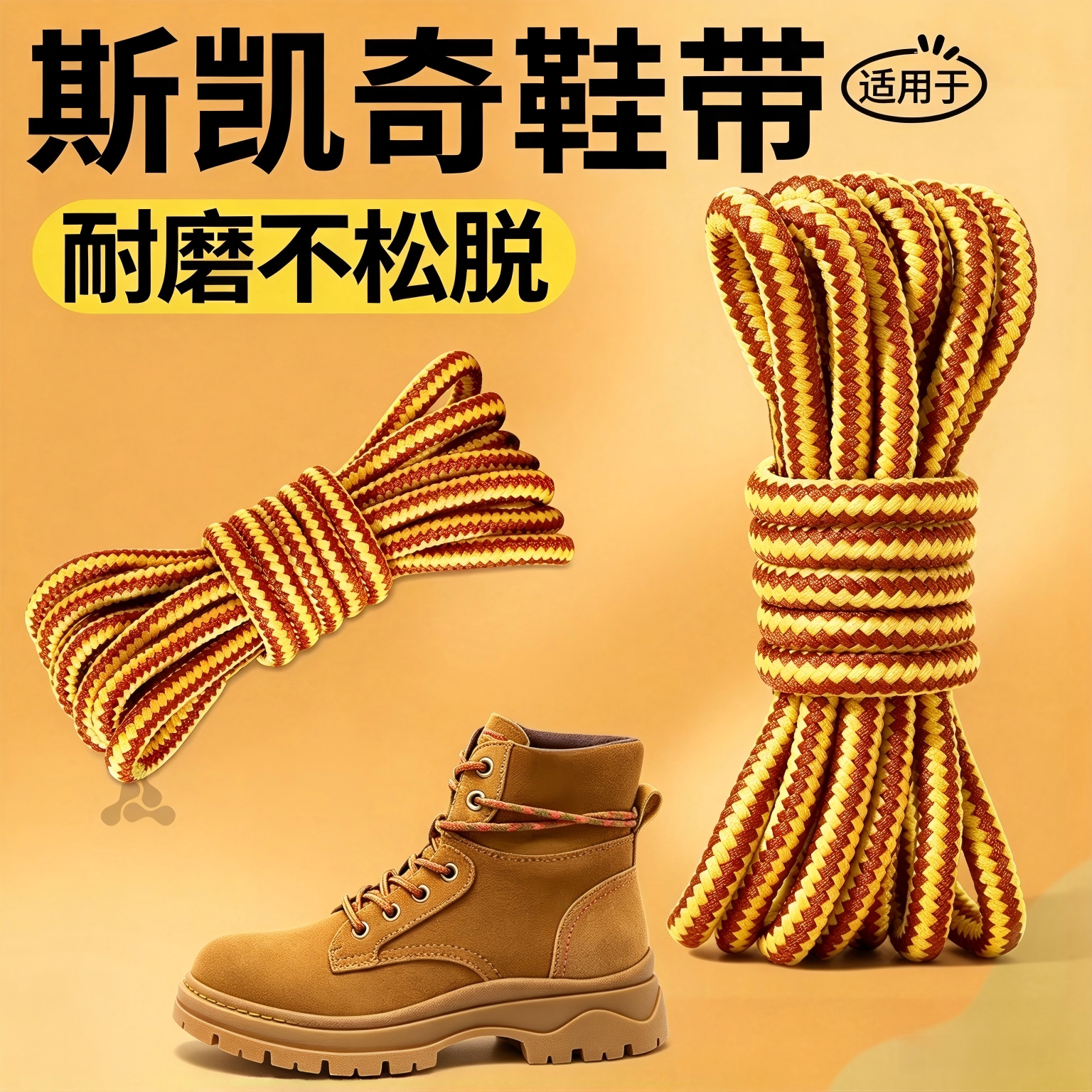 马丁靴鞋带圆绳加粗耐磨工装鞋带