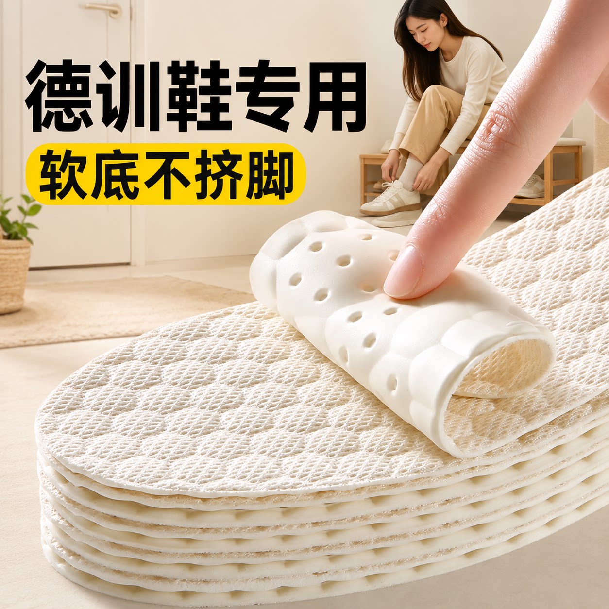 女士专用超薄乳胶鞋垫抗菌防臭