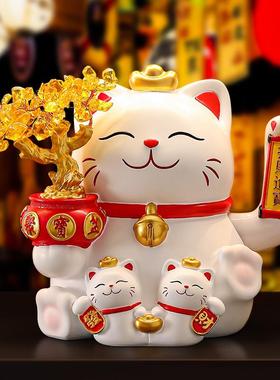 发财树招财猫摆件新店开业大吉礼物店铺前台装饰自动招手生意厂家
