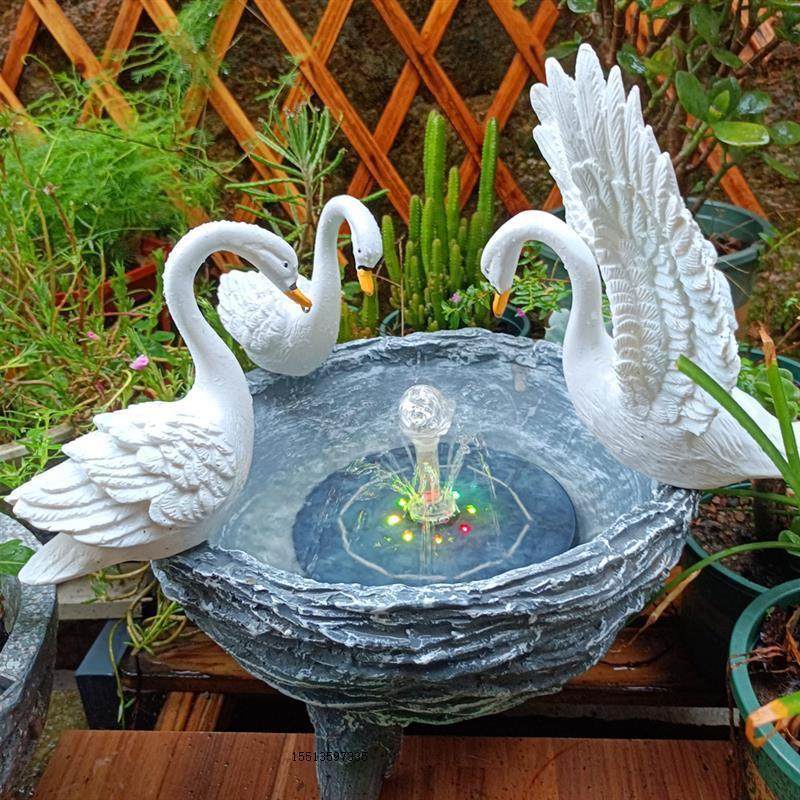 摆件花园装饰户外天鹅花盆别墅太阳能庭院造景景观露台喷泉厂家,家居饰品,户外/庭院摆件,淘宝优惠券,粉丝福利购,淘宝优惠卷