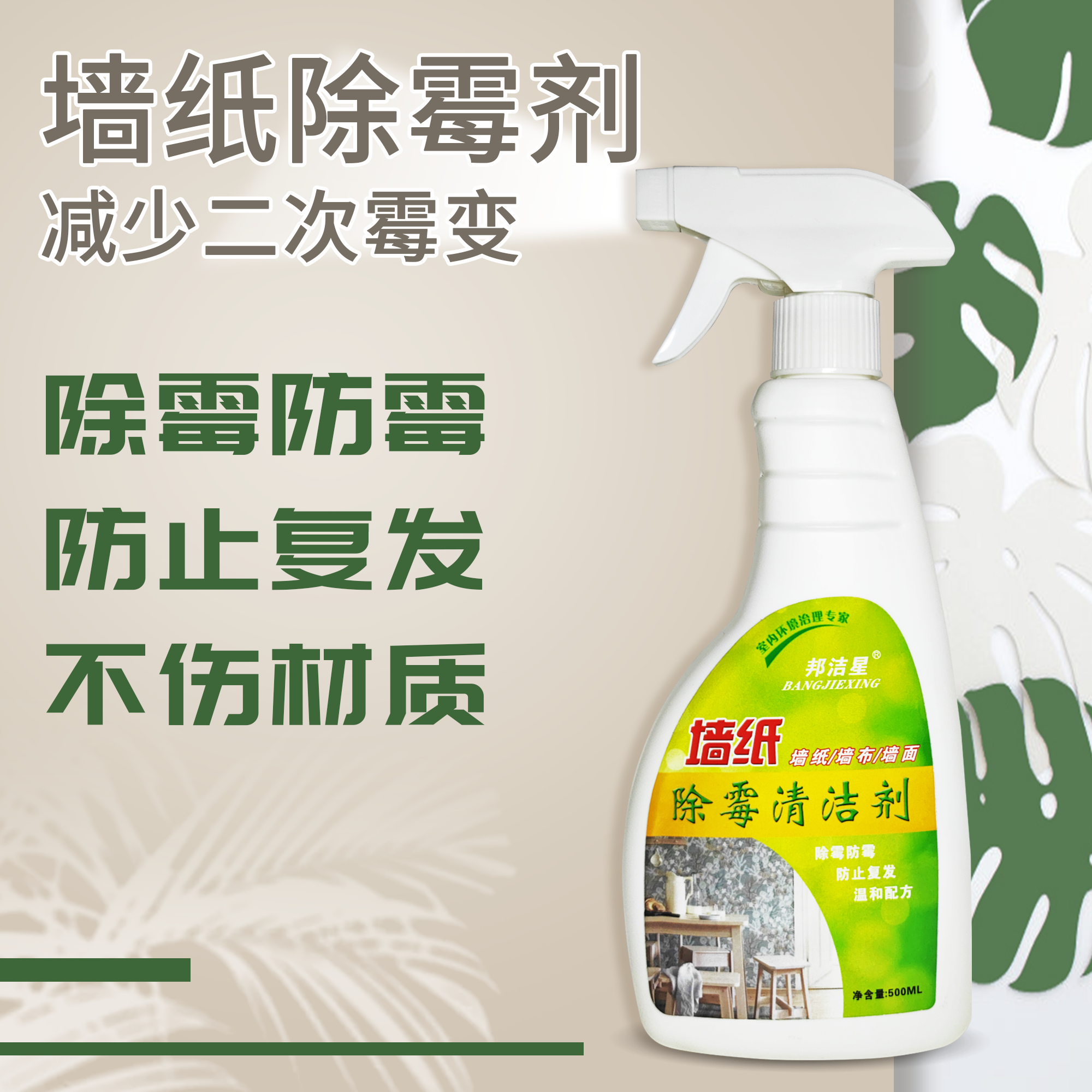 邦洁星墙纸除霉剂壁纸墙面墙体发霉黑霉点