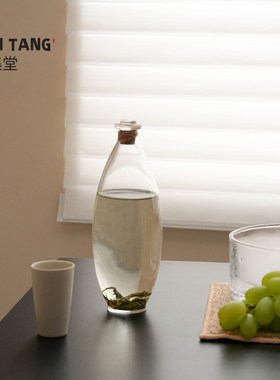 宜集堂云滴新中式玻璃冷泡茶壶冰茶壶围炉冰茶瓶创意冷萃壶酒吧用