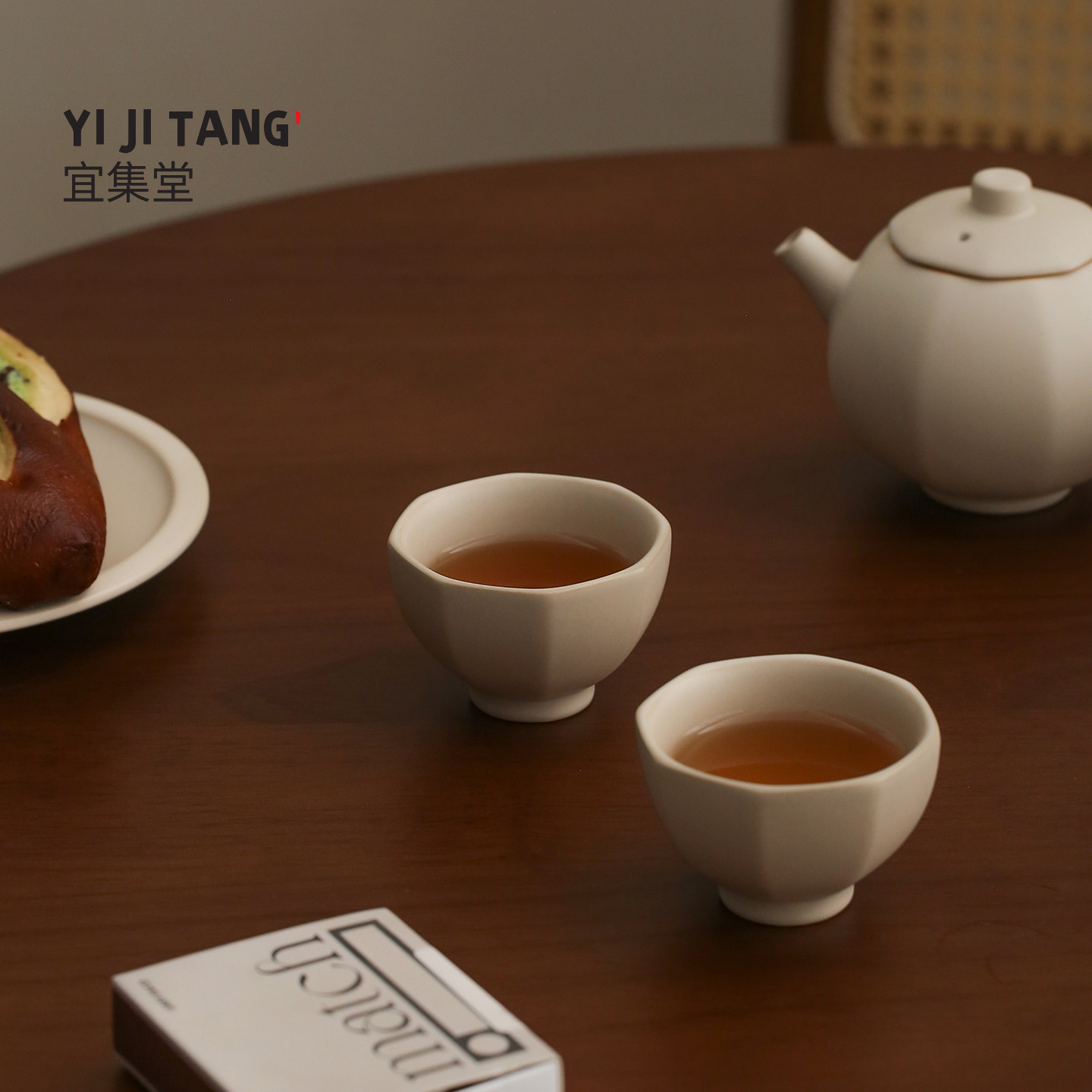 宜集堂面碗中古风茶杯陶瓷高级品茗杯主人杯高档个人专用单杯家用