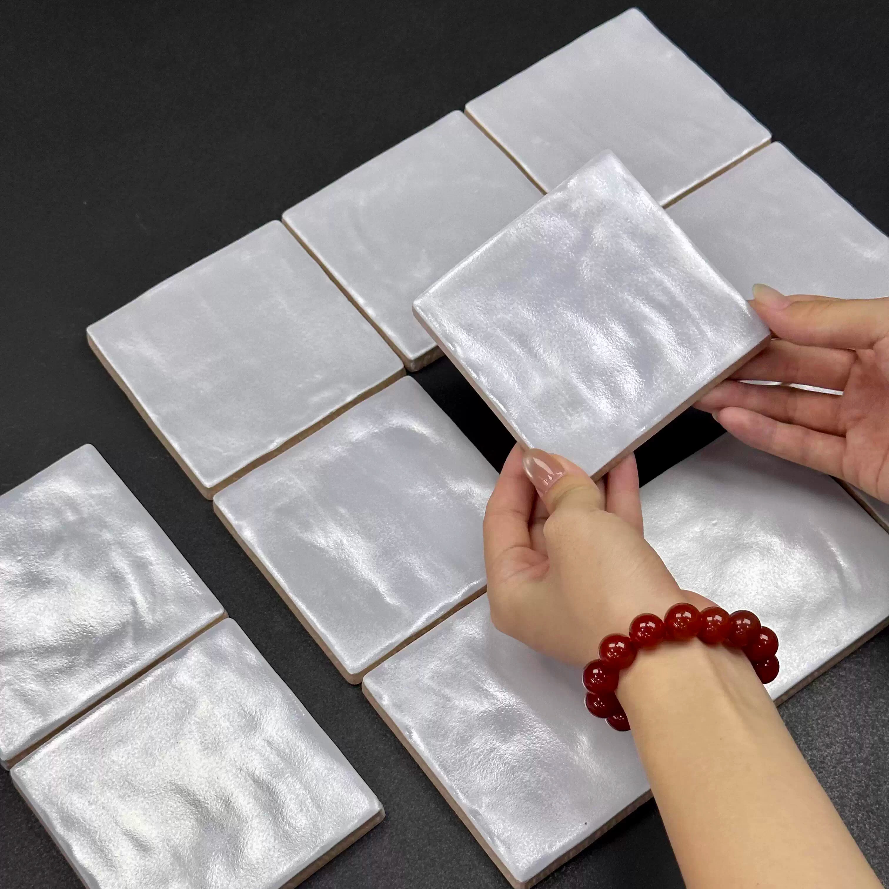 西班牙珍珠釉面手工砖100x100厨房卫生间墙砖餐厅吧台背景墙瓷砖