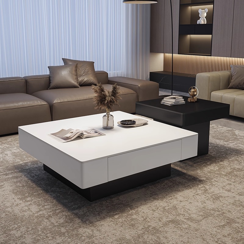 顶匠岩板轻奢意式现代高级感茶几