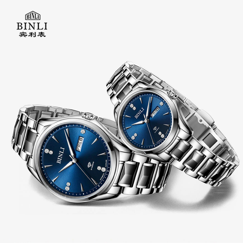 情侣款钨钢表带宾利进口机芯真钻