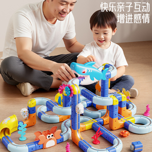 2025新款磁力积木轨道车魔幻百变儿童女男孩益智生日礼物拼装玩具