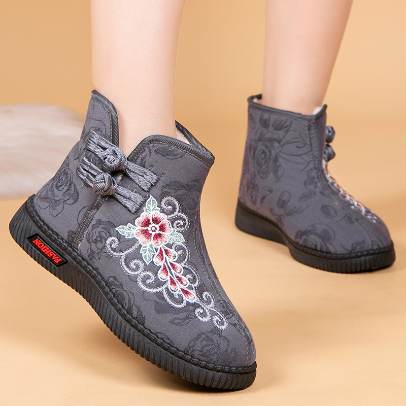 楠温轮冬季中老年棉鞋加绒保暖