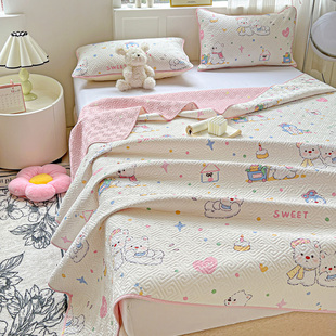 2025新款双面全棉床盖三件套防滑纯棉儿童榻榻米床单单件四季通用