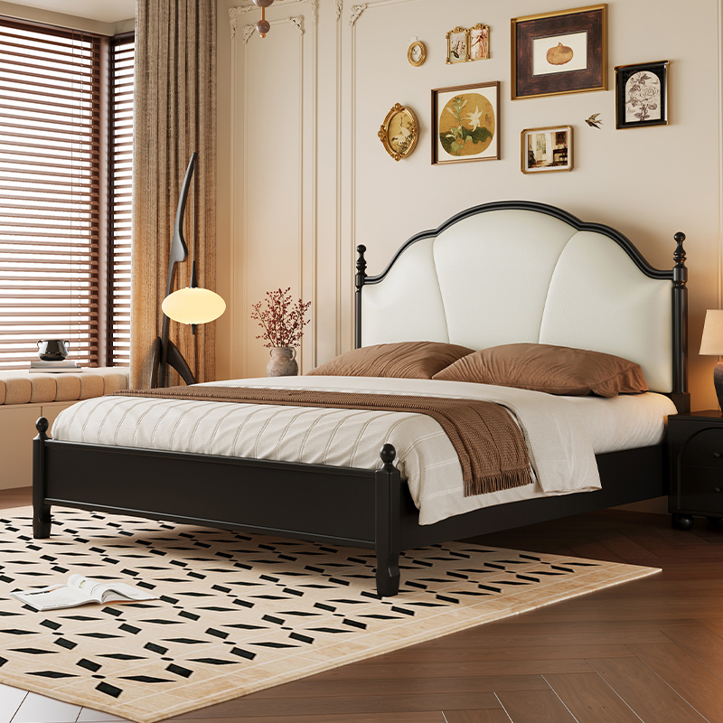 法式复古实木床中古风主卧双人床2025年新款安娜床高端大气软包床