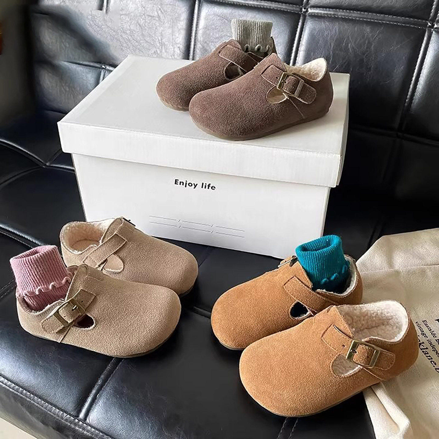 法国Uamtor女童加绒勃肯鞋2025韩版休闲鞋保暖儿童秋冬豆豆鞋棉鞋,童鞋/婴儿鞋/亲子鞋,棉鞋,淘宝优惠券,粉丝福利购,淘宝优惠卷