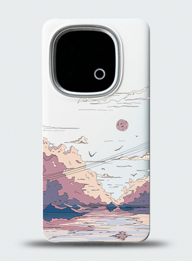 适用于iqoo13手机壳2025新品iqoo12男女款唯美文艺个性小清新插画风景Pro白色半包超薄裸机手感保护套11s大孔