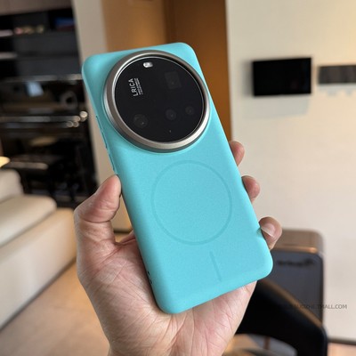 索哲适用于小米15ultra手机壳全包超薄粗磨砂硬保护套15ultra小清新浅蓝色岩砂细圈磁吸14ultra防指纹手汗13u