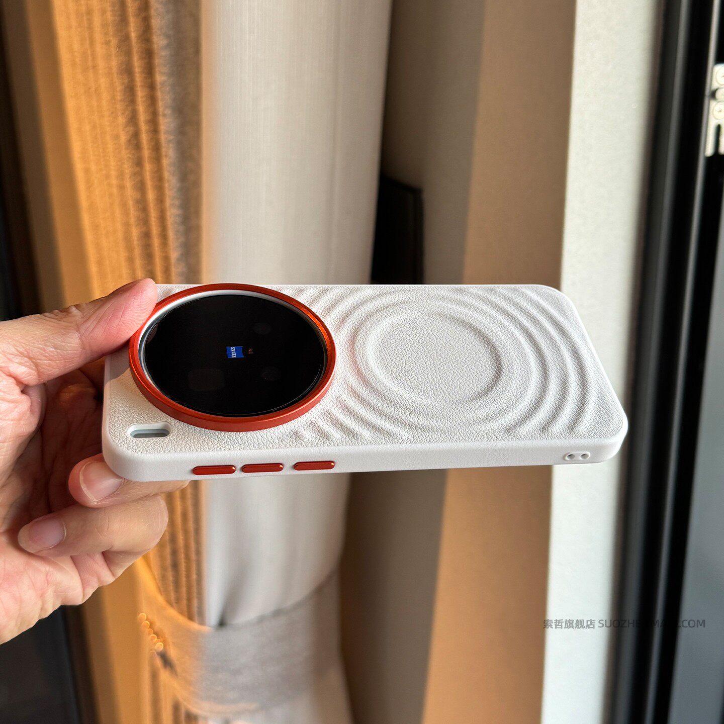 索哲适用于vivox300pro手机壳vivo金属镜头按键x200promini网红波漾纹磁吸ultra高级感白色素皮100全包防摔套