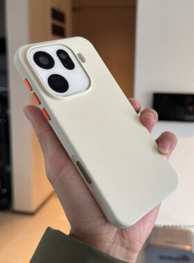 索哲适用于oppofindx9pro手机壳简约白色粗磨砂防指纹保护套oppo男女款岩砂强磁吸findx9全包防摔pro金属按键