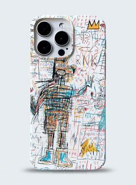 适用于苹果16promax手机壳新款15pro男女plus小众个性欧美风艺术涂鸦硬壳iPhone14白色全包超薄防摔13保护套2