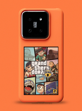 适用于小米14手机壳男女新款mi14趣味搞怪个性创意卡通动漫小米14pro橙色半包超薄磨砂防指纹硬壳13pro大孔套