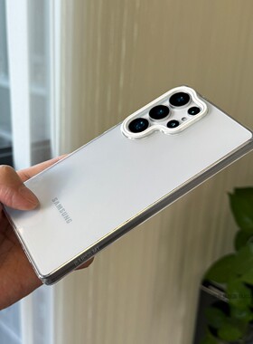 索哲适用于三星s25ultra手机壳透明PC材质硬壳保护套s24ultra全包超薄s23ultra简约高级感白色镜头s25+轻薄
