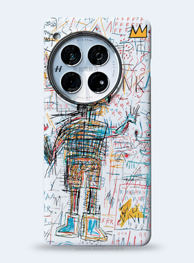 适用一加12手机壳OPPO新款一加13男女小众个性欧美风艺术涂鸦1+11白色半包超薄硬保护套ace2pro大孔镜头不包