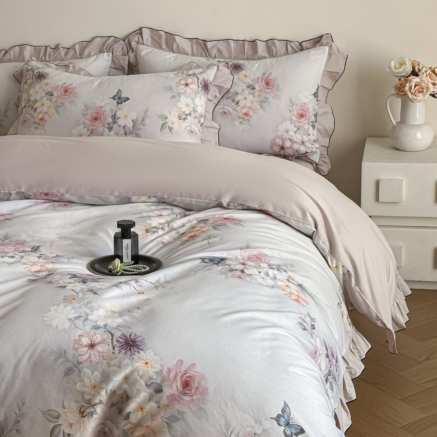 韩式全棉四件套100纯棉套件2026新款高级感被套床单床笠床上用品4