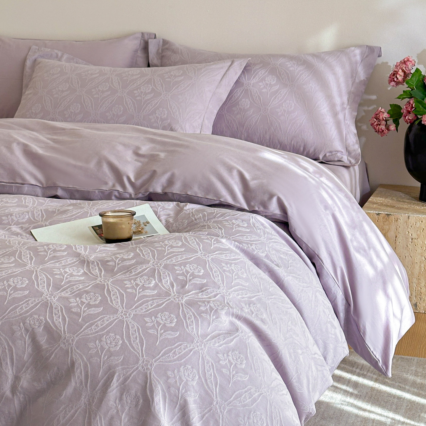 高级感提花床上用品四件套100全棉纯棉被罩四季通用被套床单床笠4,床上用品,床品套件/四件套/多件套,淘宝优惠券,粉丝福利购,淘宝优惠卷