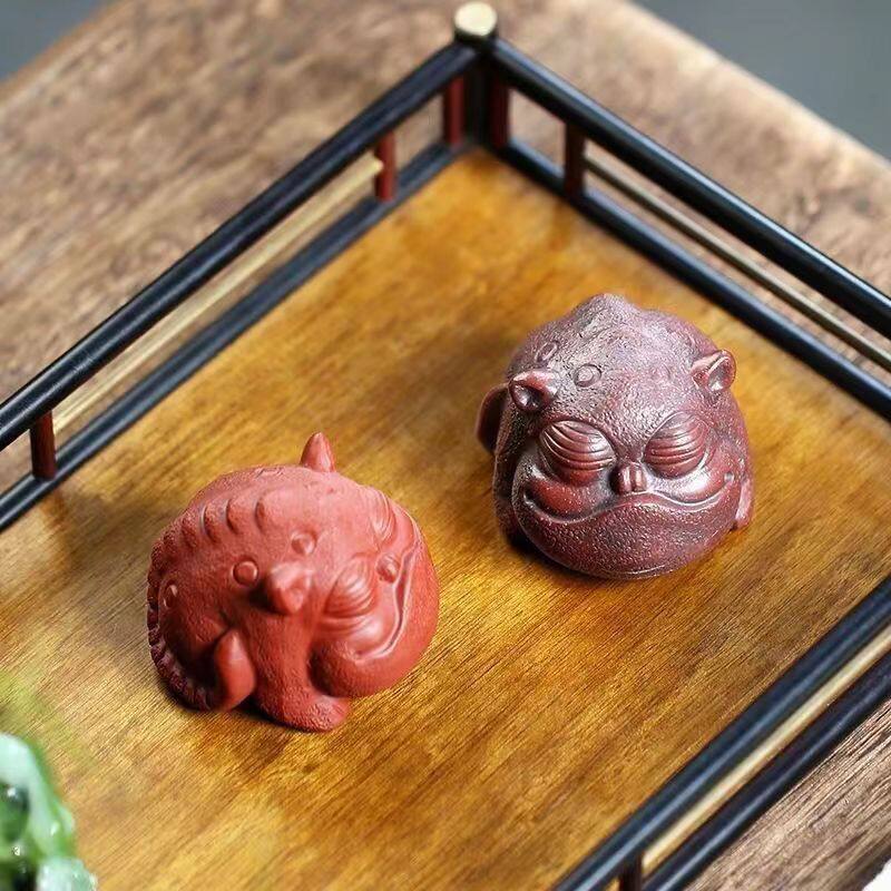宜兴原矿紫砂茶宠三足金