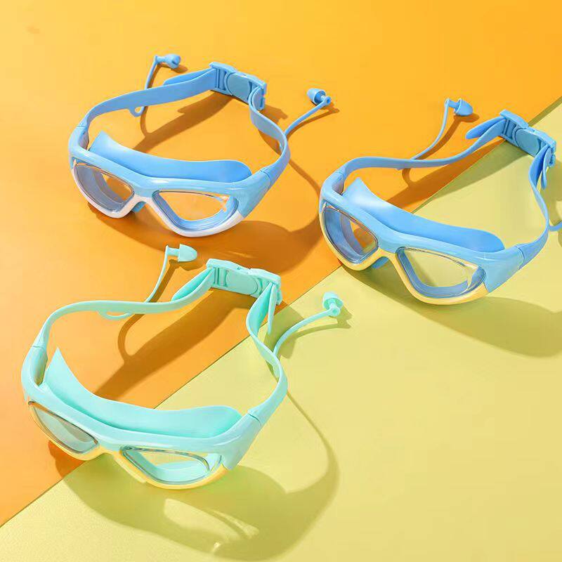 直供现货儿童游泳眼镜大框护目镜护眼大镜面防水防雾专用