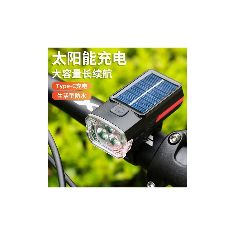 自行车前灯USB三灯珠骑