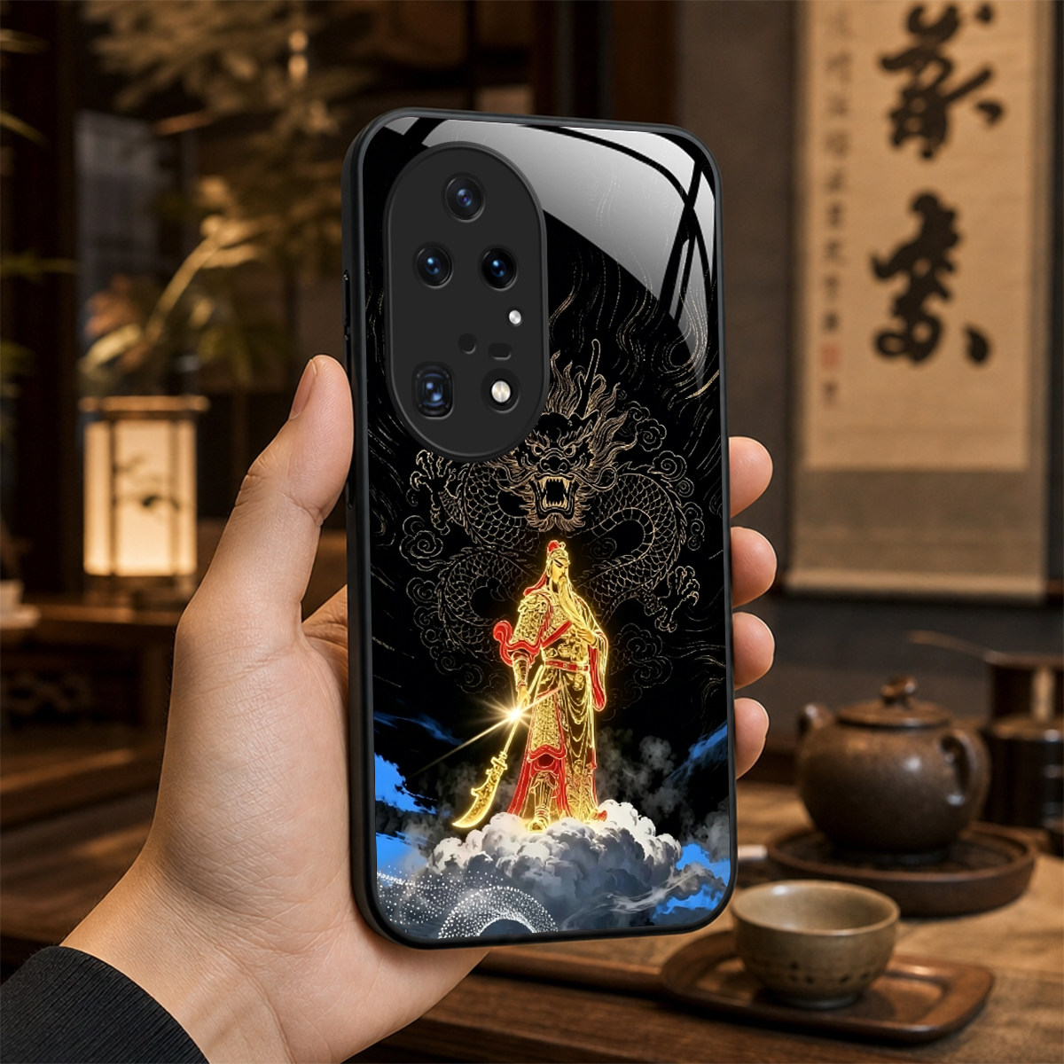 【华为 P50 Pro专用】A11685关云长奢华冰透玻璃手机壳,券后价只要38元