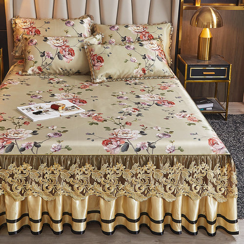 纺如人生可机洗冰丝凉席三件套