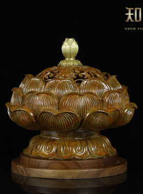 纯铜彩绘书房香炉摆件乔迁礼品