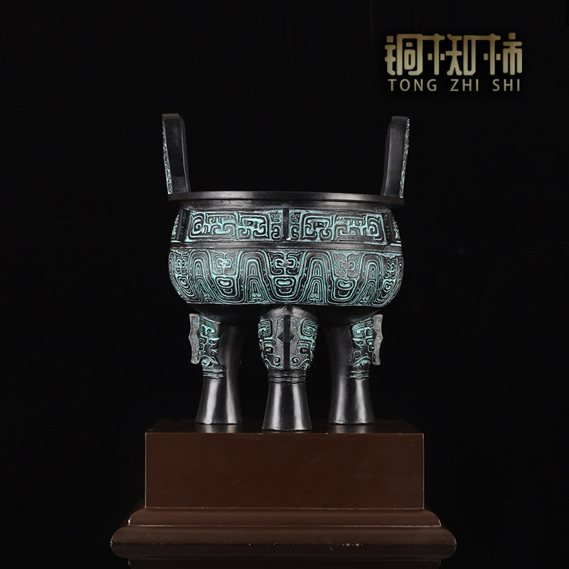 知柿黄铜大克鼎青铜鼎办公室铜鼎摆件青铜器克鼎公司礼品定制礼品