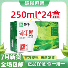7月新货蒙牛纯牛奶250/200ml*24盒整箱批特价早餐囤货