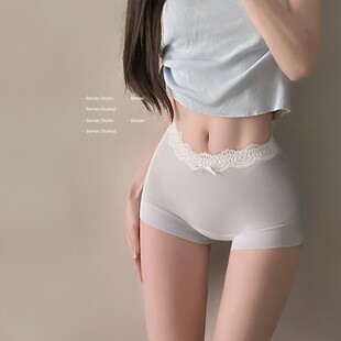 四角内裤女士纯棉7A抗菌裆夏季薄款女生高腰收腹包臀裸感平角短裤