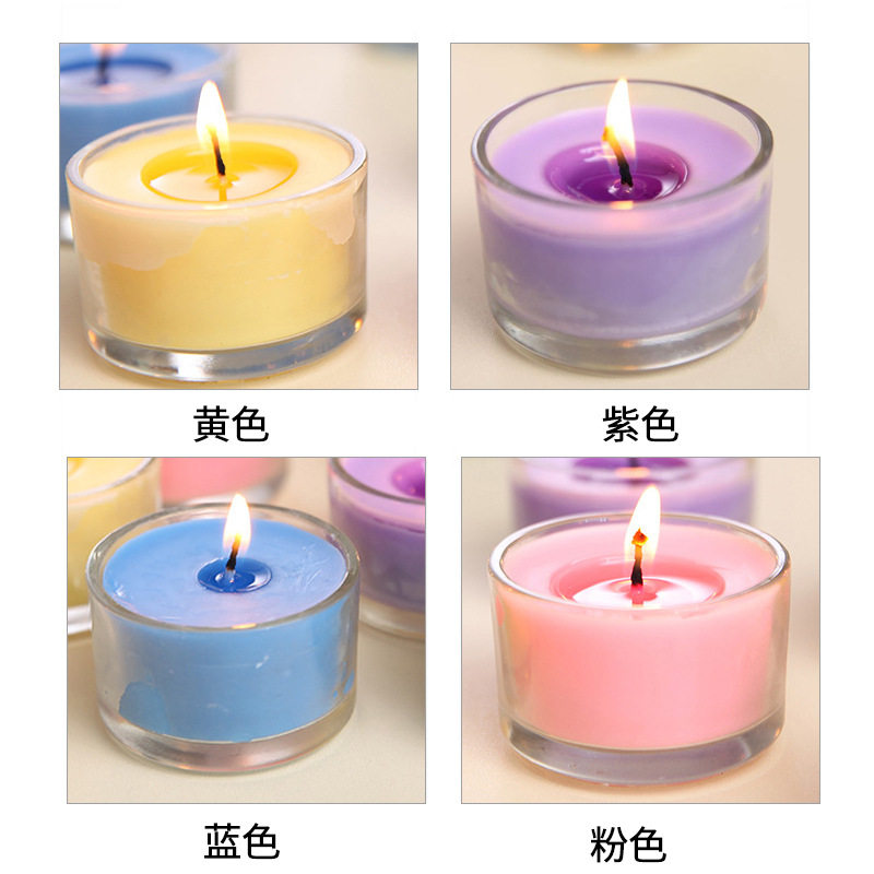 6个装/盒小圆玻璃杯蜡烛