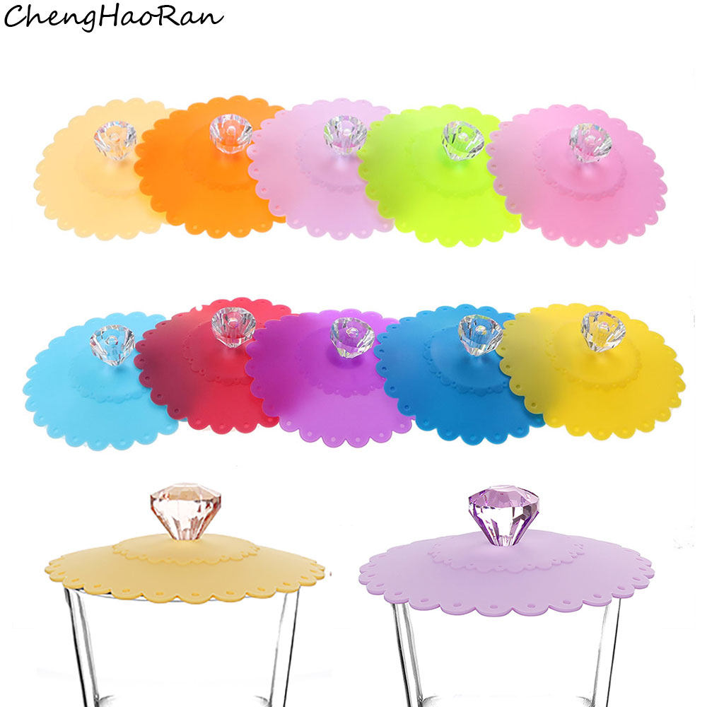 环保硅胶杯盖花边仿真钻石杯盖防尘防漏密封安全无毒水杯通用盖子,餐饮具,防漏杯盖,淘宝优惠券,粉丝福利购,淘宝优惠卷