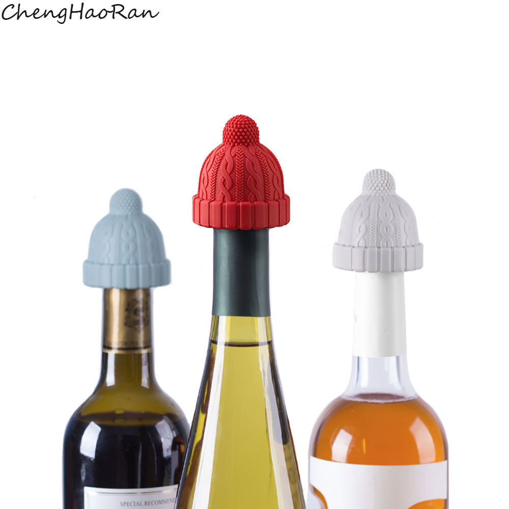 创意硅胶红酒塞圣诞小红帽密封葡萄酒塞子真空酒瓶塞红酒调料瓶盖