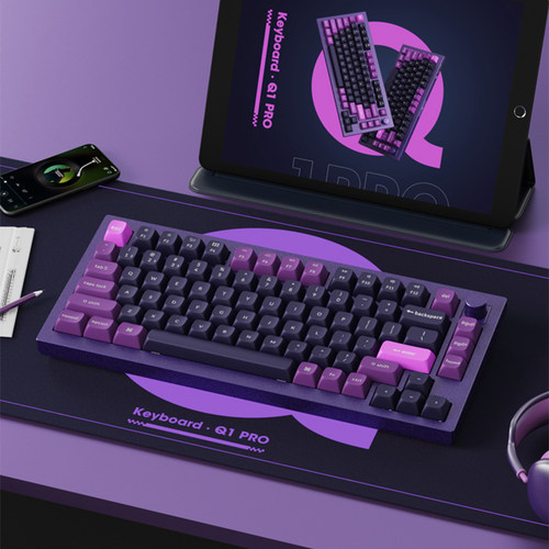 墨金PC暗紫FR4双兼容87机械键盘