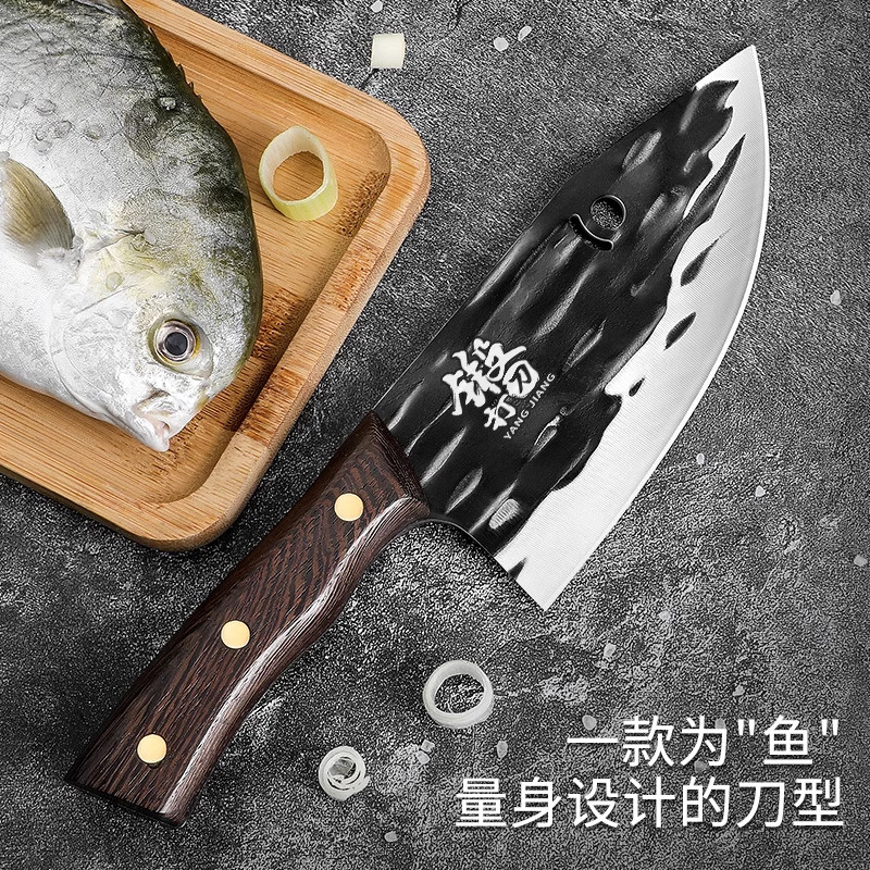 锻打杀鱼刀卖鱼商用宰鱼刀剔骨
