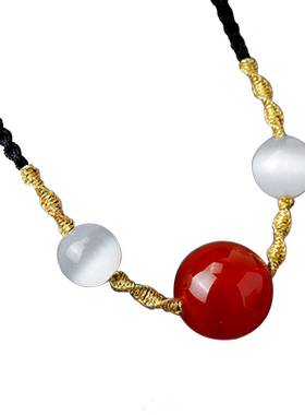 初岚红玛瑙情侣手链抖音同款项链